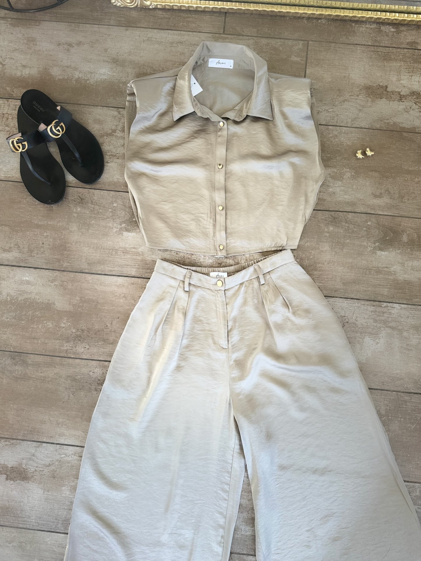 Olive silk set