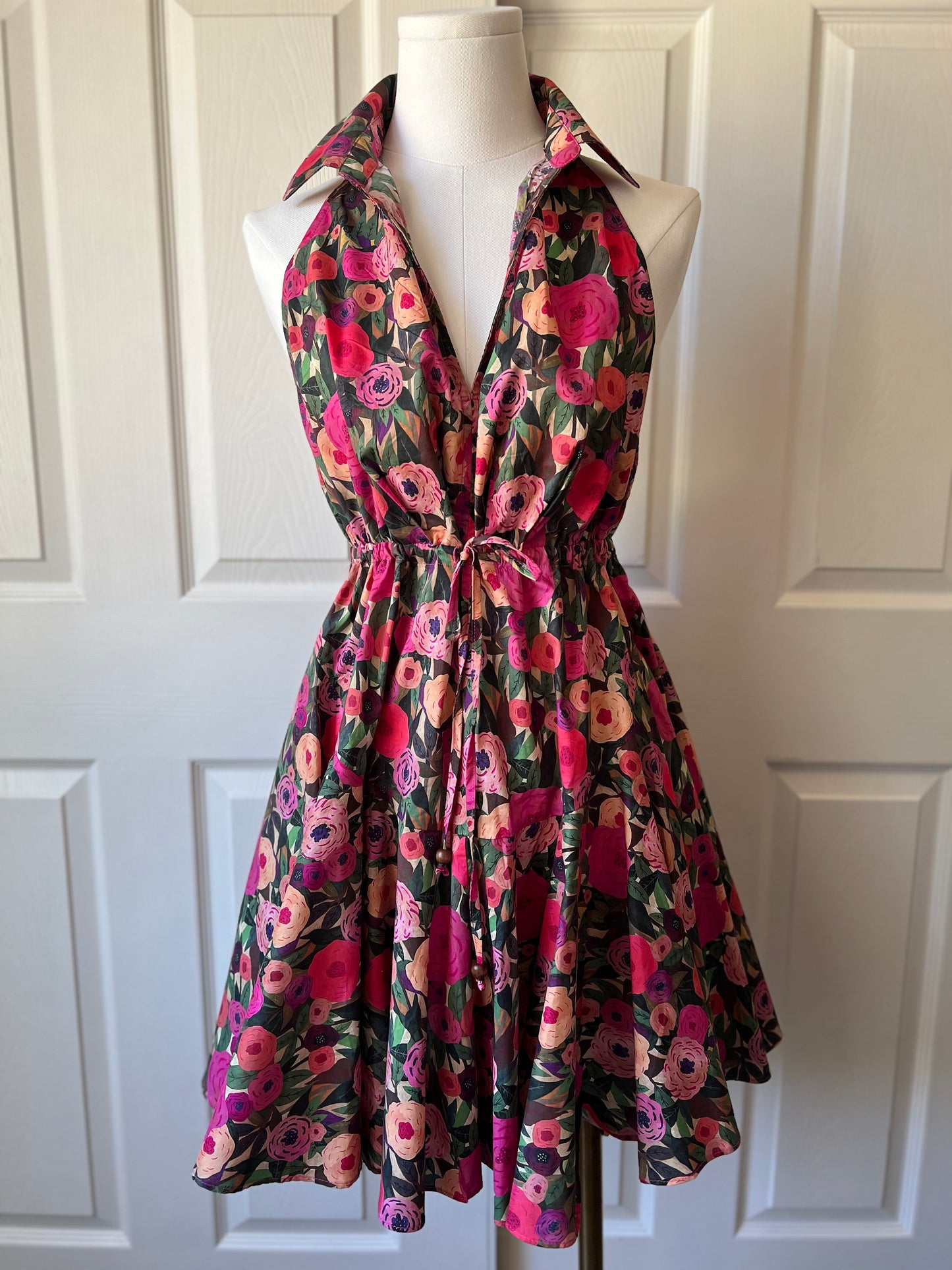 Blooming Rose Halter Dress